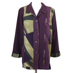 vtg NANCY BOLEN  patchwork jacket sz L western